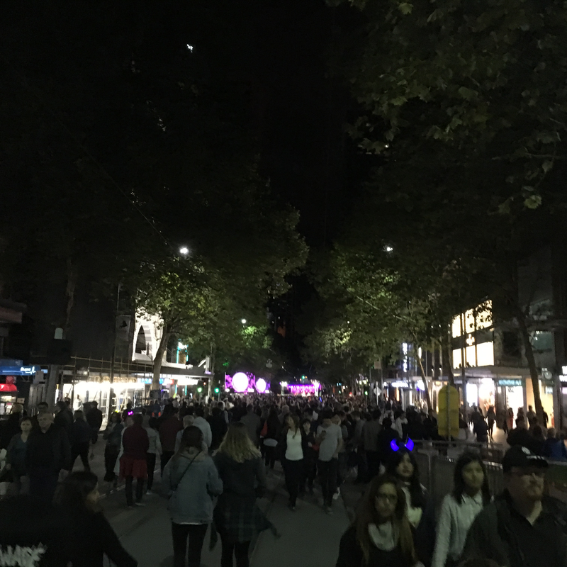 Collins St - dancing on stage for the full 12 hours.